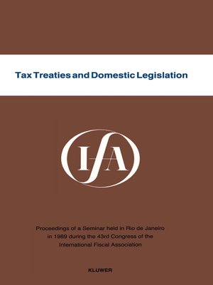 cover image of Tax Treaties and Domestic Legislation